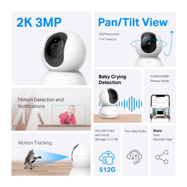 Pan/Tilt Home Security Wi-Fi Camera C210