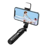 Selfie stick tripod with light
