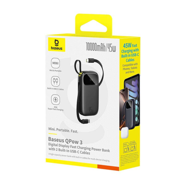 Baseus EnerFill FC31 Power Bank with 2 Built-in USB-C Cables 45W
