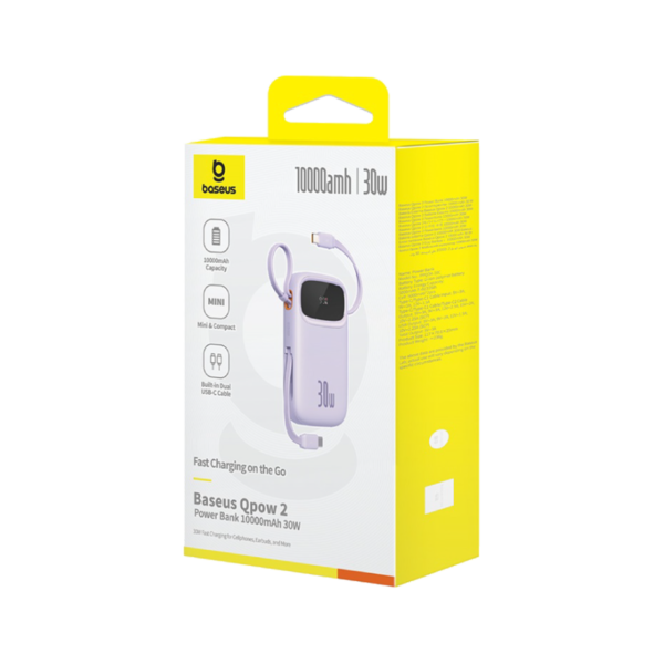 Power Bank with 2 Built-in Type-C Cable 30W