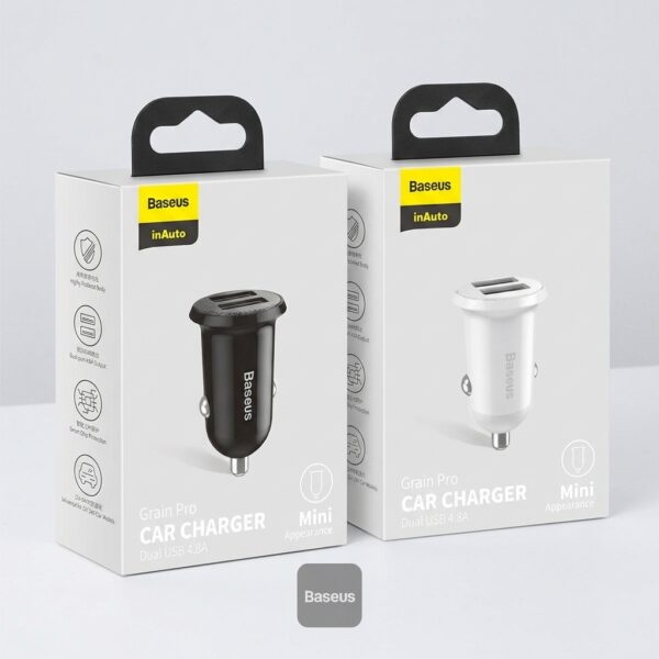 Baseus Grain Pro Dual USB Car Charger 4.8A