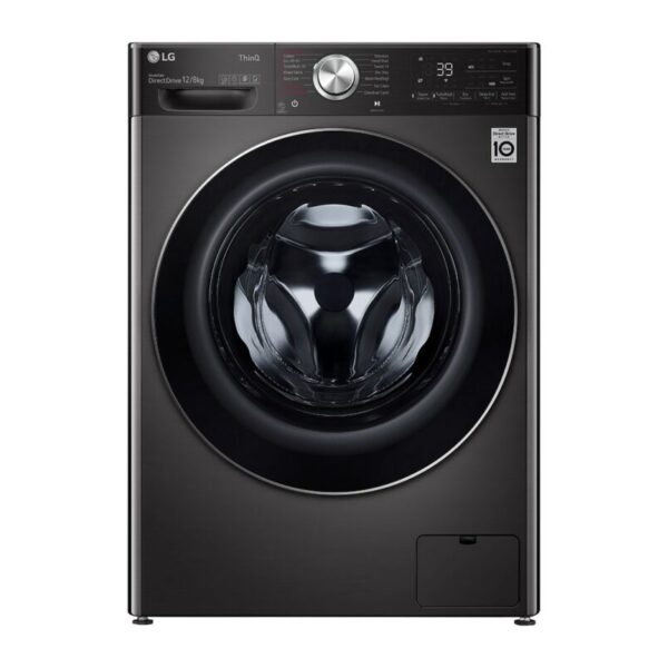 Front Load Washer & Dryer 12/8KG AI DD TurboWash 360 Black Steel Color