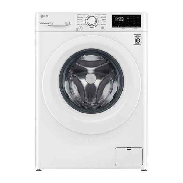 Front Load Washer 8KG AI Direct Drive Motor 1200 RPM Steam White Color