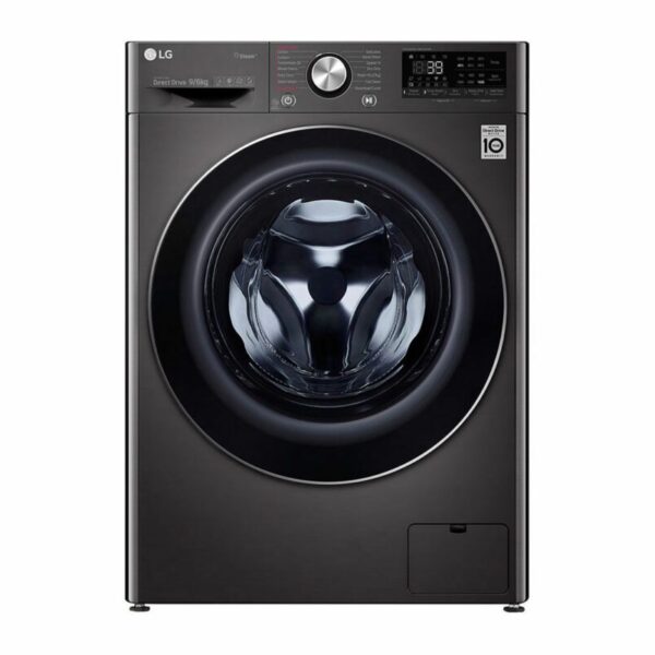 Front Load Washer & Dryer 9/6 KG AI DD TurboWash 360 Black Steel Color
