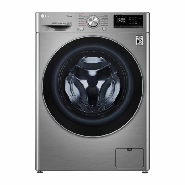 Front Load Washer 9KG AI Direct Drive Motor Steam Silver Color